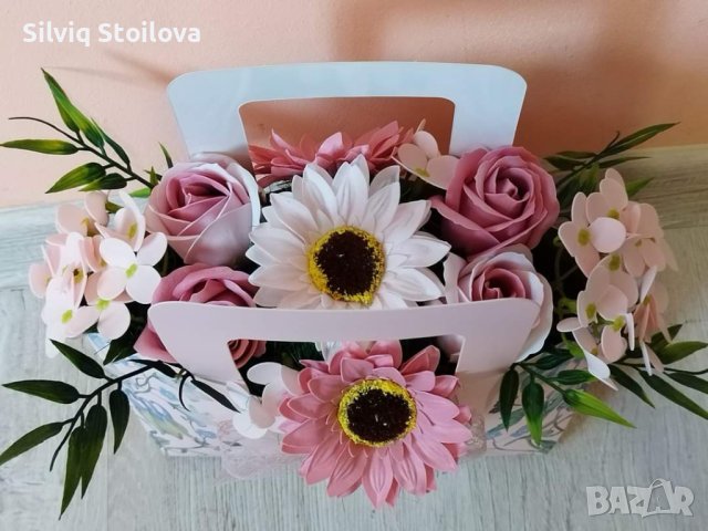 Страхотна чанта със сапунени цветя, снимка 3 - Подаръци за жени - 40305190