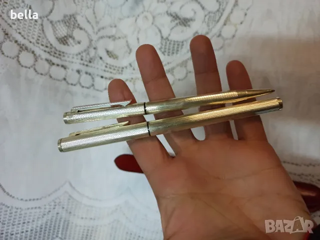 ПОСРЕБРЕНИ НЕМСКИ ПИСАЛКА И ХИМИКАЛ ,КАЛЪФ ТЕЛЕШКА КОЖА REYNOLD GERMANY, снимка 16 - Антикварни и старинни предмети - 47978587