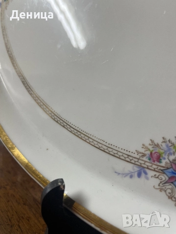 Елегантен овален поднос/  плато за сервиране Платото е с изящен златист кант , снимка 8 - Аксесоари за кухня - 52230780