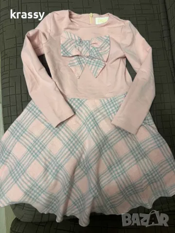 Страхотна елегантна карирана детска рокля (размер 116 см.)