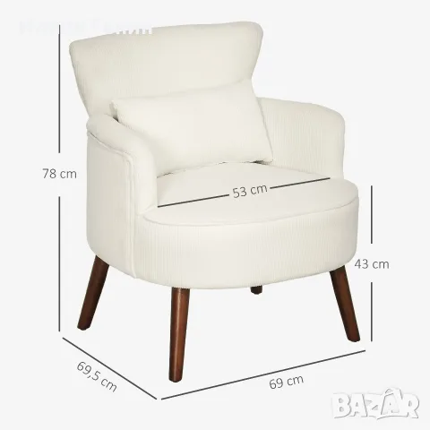 Модерно кресло HOMCOM, снимка 2 - Дивани и мека мебел - 56302811