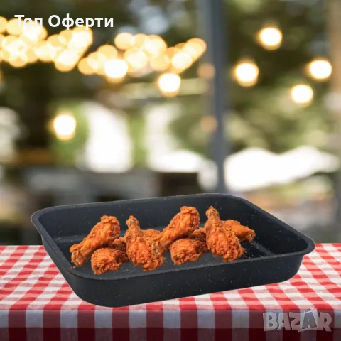 Тава Rosberg, Правоъгълна, Черен/въгл. стомана, мрам. покр., снимка 2 - Съдове за готвене - 49547850