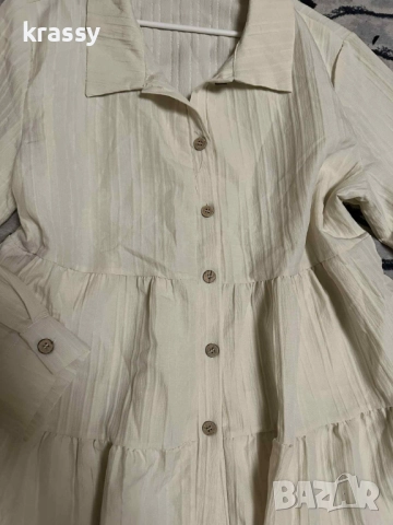 Макси дамска риза на волани (размер ХЛ), снимка 2 - Блузи с дълъг ръкав и пуловери - 52162354