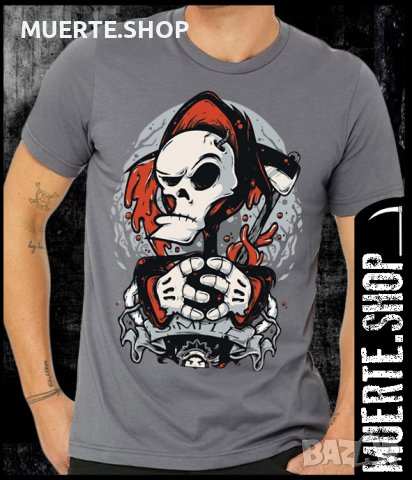 Сива тениска с щампа GRAFFITI REAPER