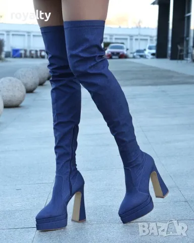 Чизми на ток - деним