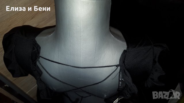 уникална готик блуза с буфан ръкав и гол гръб с връзки, снимка 5 - Корсети, бюстиета, топове - 35892377