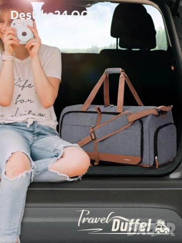 Голяма сгъваема пътна чанта, сак, 80L с отделение за обувки, снимка 5 - Спортна екипировка - 53809817