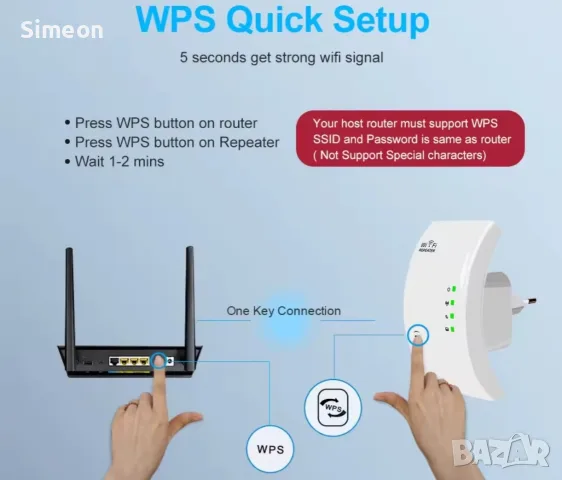 WiFi УСИЛВАТЕЛ / WiFi REPEATER 300Mbps , снимка 3 - Мрежови адаптери - 55855991