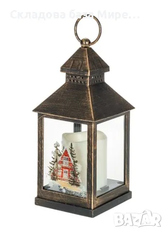 Коледен фенер LED осветление, 10х10х24 сантиметра , снимка 1