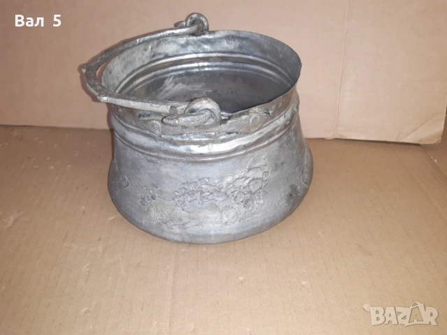 Старо малко калайдисано котле , менче , менец , котел, снимка 4 - Антикварни и старинни предмети - 53621895