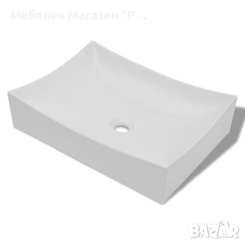 Керамична мивка в силно гланцирано бяло, за баня  , снимка 3 - Мивки - 44824389