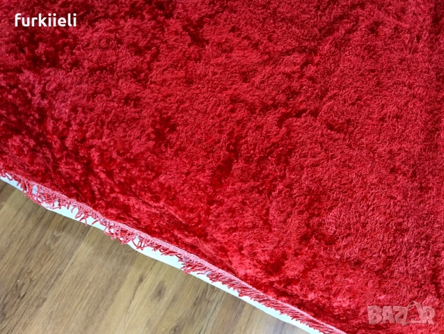 плюшено покривало за единично легло с ресни