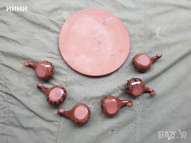 Поднос с 6 чаши кратунки, снимка 2 - Чаши - 52308351