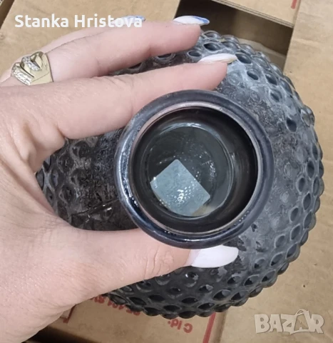 Ретро стъклена ваза ., снимка 2 - Вази - 50790646