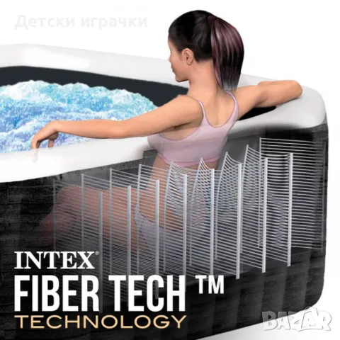 Надуваемо джакузи Intex PureSpa 239 х 188 х 71см, Greystone Bubble Deluxe, 6 места, снимка 16 - Други - 49899462