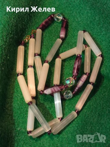 КРАСИВО СТАРО КОЛИЕ ОПУШЕН КРИСТАЛ КВАРЦ РЕТРО БИЖУ 34740, снимка 2 - Антикварни и старинни предмети - 39190515