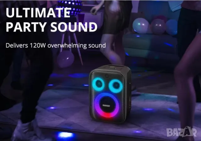 Безжичен Bluetooth Високоговорител с Вход за Китара 120W IPX4 Караоке Тонколона Tronsmart Halo 200, снимка 5 - Тонколони - 48028891