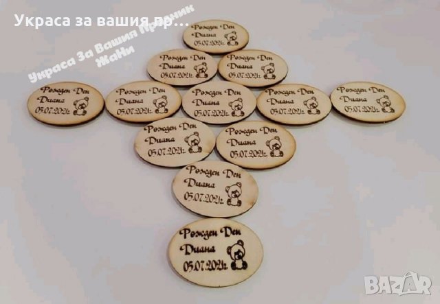 Лазерно гравирани магнити за хладилник подаръчета за гостите на рожден ден , снимка 2 - Други - 34362100