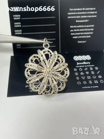 Ръчно направена сребърна висулка във филигран стил, снимка 3 - Колиета, медальони, синджири - 48585785