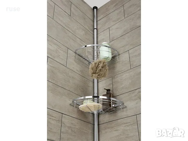 НОВИ! Телескопична етажерка за баня 3 рафта 25.5х123-260 см , снимка 9 - Етажерки - 48680734