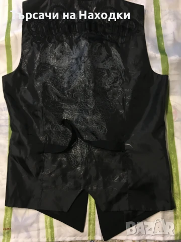 Мъжка жилетка Monarchy Black Embroidery S Small Rare Vest в черно, снимка 3 - Костюми - 50872780