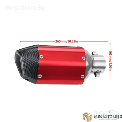 Гърне за мотор мотоциклет PA939 - 27см - ЧЕРВЕНО С КАРБОН, снимка 3 - Аксесоари и консумативи - 49346148