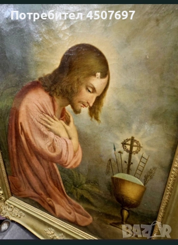 стара Картина на Исус , снимка 4 - Антикварни и старинни предмети - 53089051