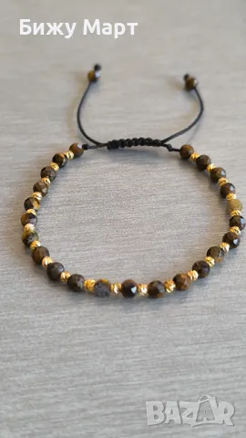 Гривна на конец със кристали и златна мъниста , снимка 8 - Гривни - 50385145