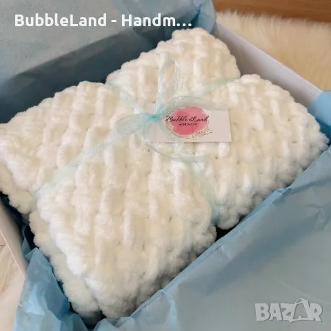 Ръчно плетено бебешко одеяло, снимка 3 - Спално бельо и завивки - 50201036