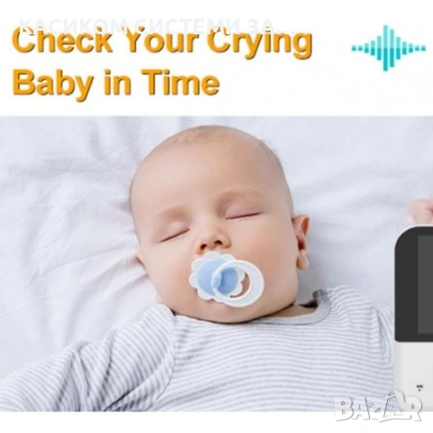 Бебефон с 4.3-инчов IPS екран, камера с нощно виждане и 355° въртене, двупосочен звук, снимка 5 - Бебефони - 53267325