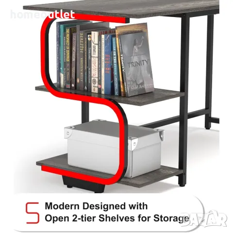 ПРОМОЦИЯ Компютърно бюро 120см, с двустепенен отворен рафт TERAVES 39109 (SPRIMI-BOAK-120), снимка 3 - Бюра - 48866078