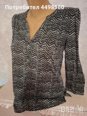 H&M Риза бяло/черна, снимка 3 - Ризи - 51509694