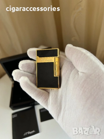 S.T. Dupont Ligne 2 – Black & Gold запалка, 2 пламъка, снимка 4 - Запалки - 53215458