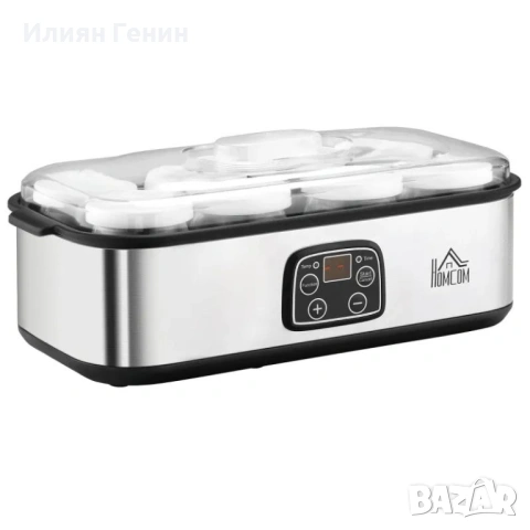 Машина за кисело мляко HOMCOM с 8 стъклени буркана по 180 мл, снимка 12 - Уреди за готвене на пара - 53613915