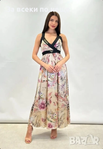 Prada Дамска Луксозна Дълга Рокля с V-образно деколте Haute Couture Код S336
