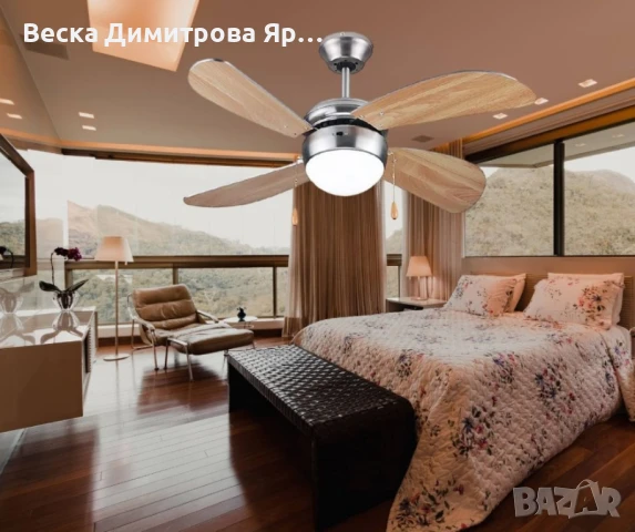 Вентилатор Muhler - таванен, осветление, 42'', снимка 2 - Вентилатори - 50497489