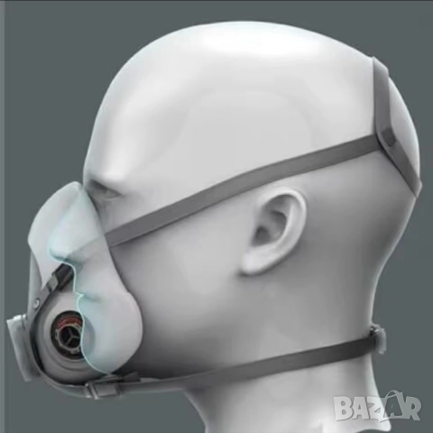 Предпазна работна маска с прахови филтри | Еквивалент на 3М 6200, снимка 3 - Други инструменти - 52100999