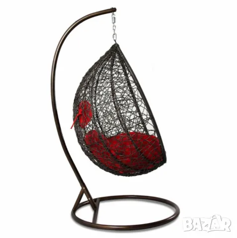Градинска люлка от PVC ратан с метална конструкция, снимка 10 - Градински мебели, декорация  - 50204606