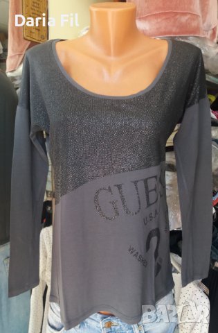 Оригинална сива блуза от тънко еластично трико , снимка 1