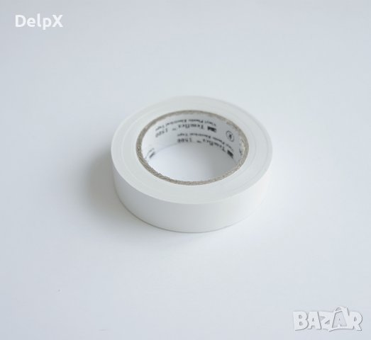 PVC, изолирбанд лента, бяла, 15mm, 10m, снимка 1 - Друга електроника - 42567719