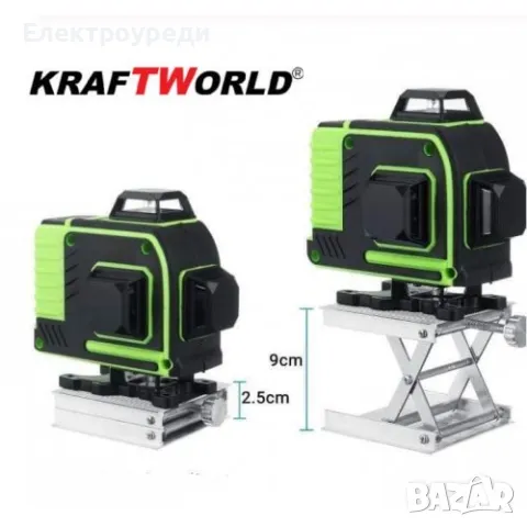 Немски 4D Лазерен Нивелир с 16 линии (четири точков) самонивелиращ се, със зелен лазер, снимка 5 - Измервателни инструменти - 47617649