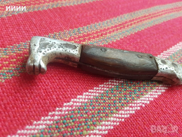 Стар нож с глава на куче, снимка 3 - Антикварни и старинни предмети - 53372749