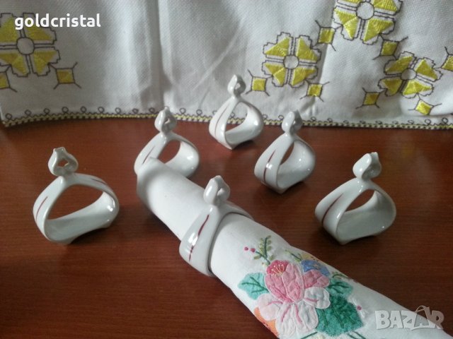 Стар български порцелан салфетници рингове халки пръстени за салфетки , снимка 3 - Антикварни и старинни предмети - 41846673