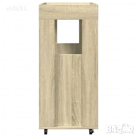 vidaXL Бар количка, дъб сонома, 60x39,5x89 см, инженерно дърво, снимка 5 - Бюфети - 56148264