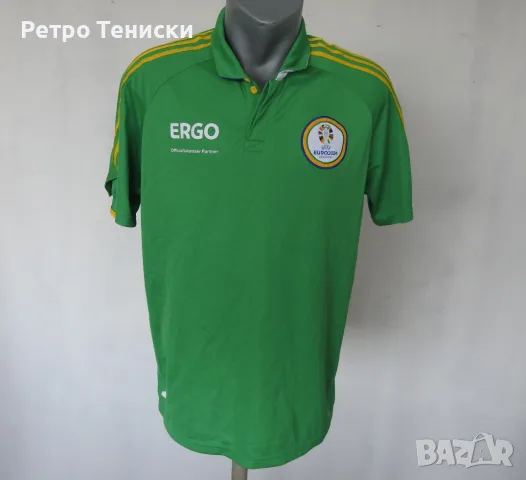 Поло тениска adidas — Мъже размер L Зелено (сезон 2024)
