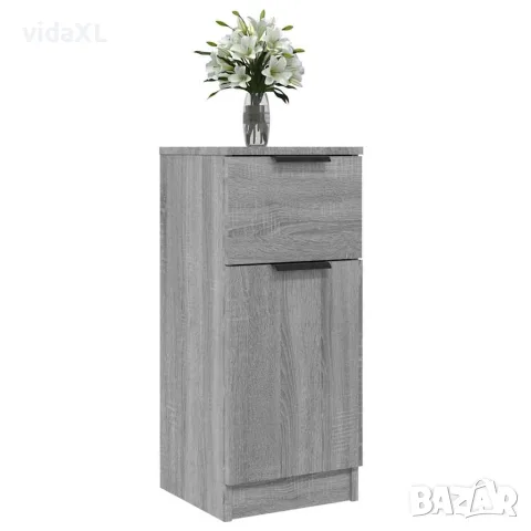 vidaXL Сайдборди, 2 бр, сив сонома, 30x30x70 см, инженерно дърво, снимка 9 - Бюфети - 56147960