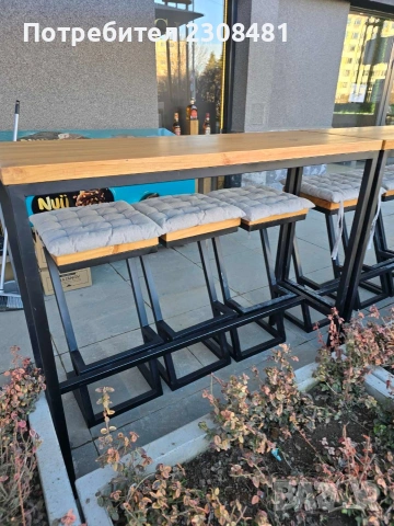 бар столове от масив и желязо 