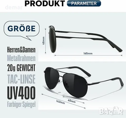 wearPro Classic Ultralight слънчеви очила за мъже – поляризирани винтидж, снимка 4 - Слънчеви и диоптрични очила - 49869548