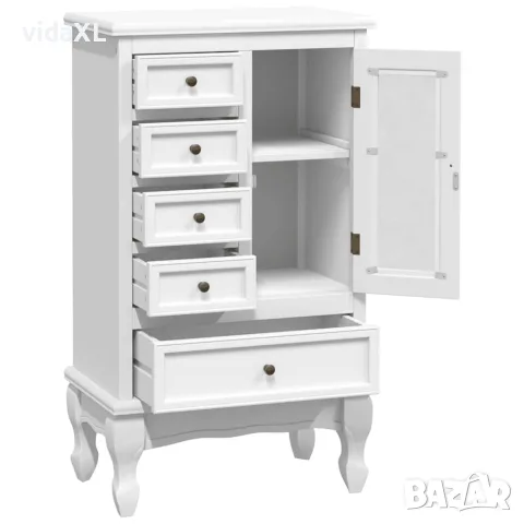 vidaXL Шкаф с 5 чекмеджета, 2 рафта, бял, снимка 5 - Скринове - 56146287