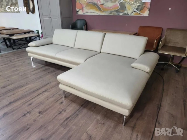 ПРОМОЦИЯ!!!Кремав кожен ъглов диван с ел. лежанка Dieter Knoll Arzona, снимка 12 - Дивани и мека мебел - 52830152